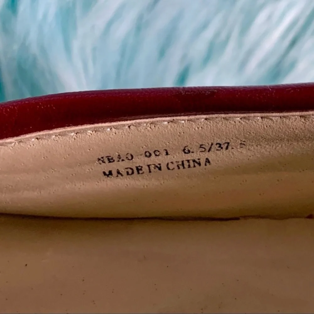 CL By Laundry LEATHER Burgundy Two-Tone 90s Flats Women’s 6.5